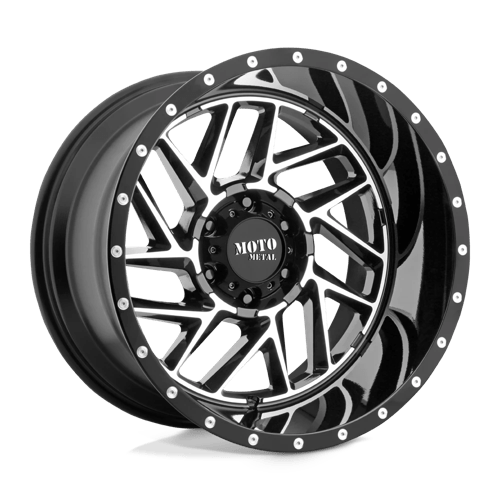 Moto Metal MO985 BREAKOUT Gloss Black Machined 20x12 -44 5x127mm 71.5mm - Wheelwiz
