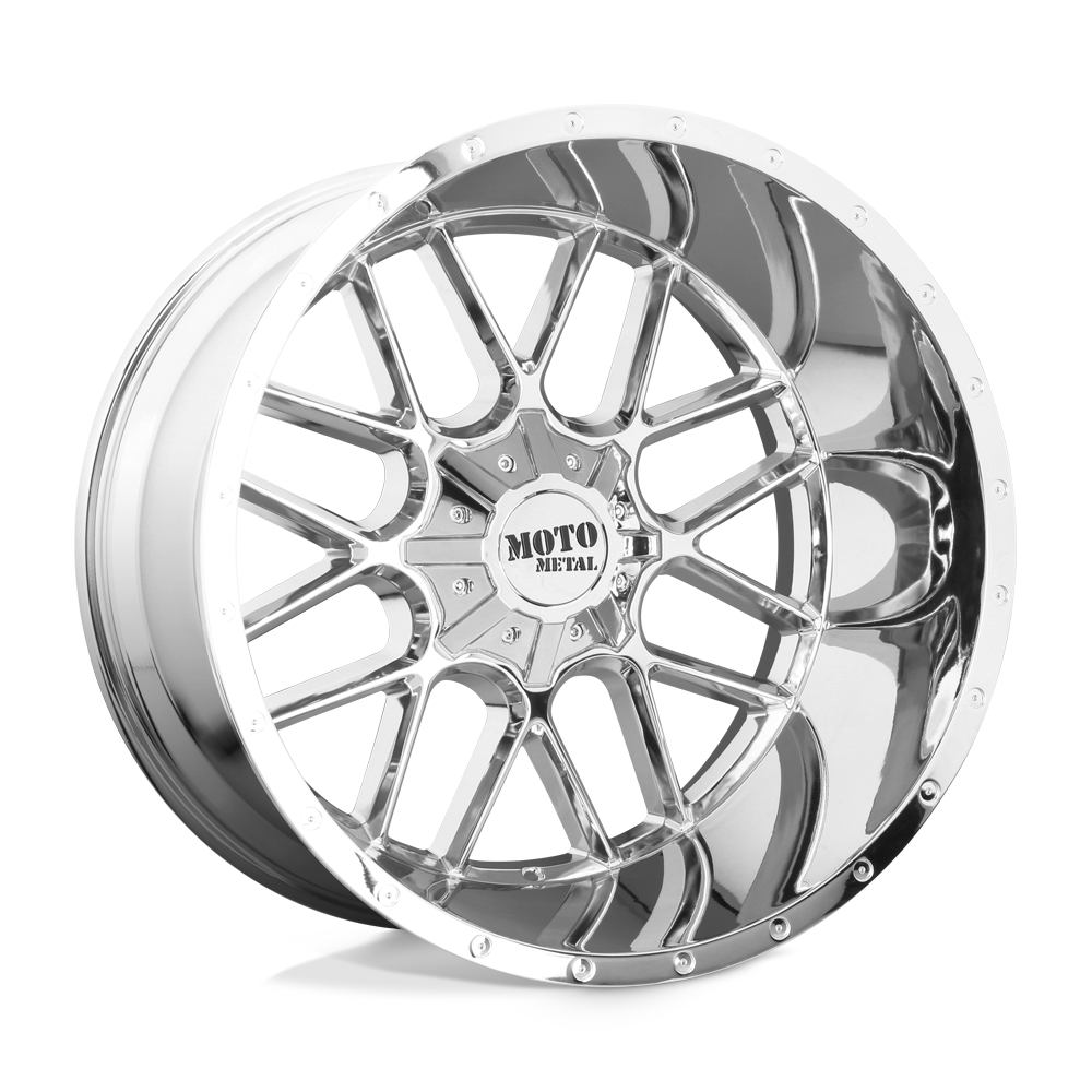 Moto Metal MO986 SIEGE Chrome 22x10 +12 8x165.1mm 125.1mm - WheelWiz