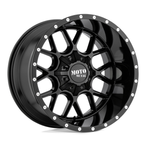 Moto Metal MO986 SIEGE Gloss Black 22x10 -18 8x180mm 124.2mm - WheelWiz