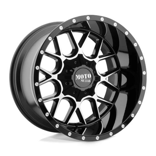 Moto Metal MO986 SIEGE Gloss Black Machined 20x10 -18 5x139.7|5x150mm 110.1mm - WheelWiz