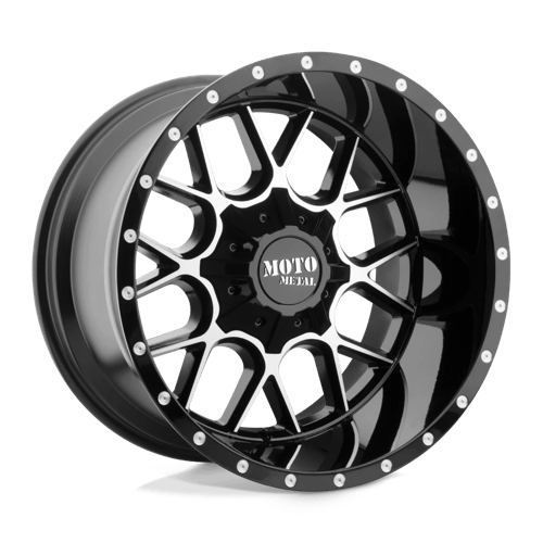 Moto Metal MO986 SIEGE Gloss Black Machined 20x12 -44 5x127|5x139.7mm 78.1mm - Wheelwiz