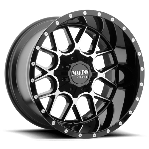 Moto Metal MO986 SIEGE Gloss Black Machined 20x9 +18 5x127|5x139.7mm 78.1mm - Wheelwiz