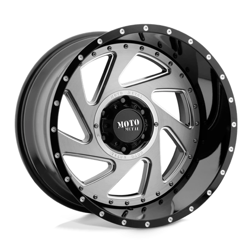 Moto Metal MO989 CHANGE UP Gloss Black Mill Brush Inserts 20x12 -44 5x127mm 71.5mm - Wheelwiz