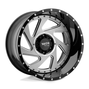 Moto Metal MO989 CHANGE UP Gloss Black Milled Brushed Inserts 20x12 -44 8x180mm 124.2mm - WheelWiz