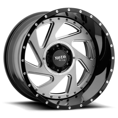 Moto Metal MO989 CHANGE UP Gloss Black Mill Brush Inserts 20x12 -44 5x127mm 71.5mm - Wheelwiz