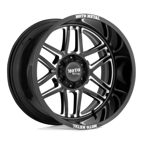 Moto Metal MO992 FOLSOM Gloss Black Milled 20x12 -44 6x139.7mm 106.1mm - Wheelwiz