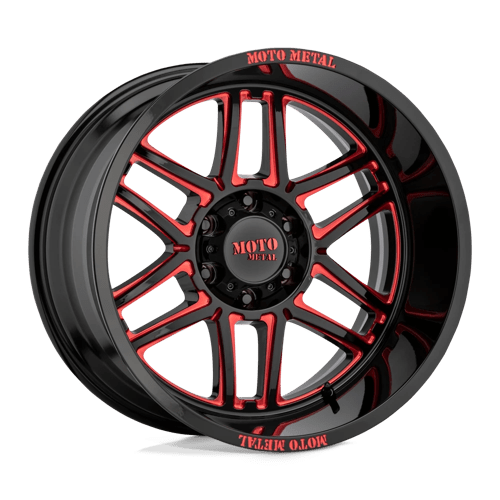 Moto Metal MO992 FOLSOM Gloss Black Milled W/ Red Tint 20x10 -18 5x127mm 71.5mm - Wheelwiz