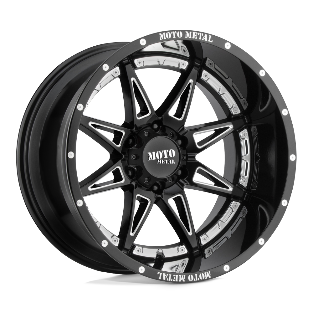 Moto Metal MO993 HYDRA Gloss Black Milled 20x9 00 8x165.1mm 125.1mm - WheelWiz