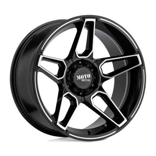 Moto Metal MO994 FANG Gloss Black Machined 20x12 -44 8x180mm 124.2mm - WheelWiz