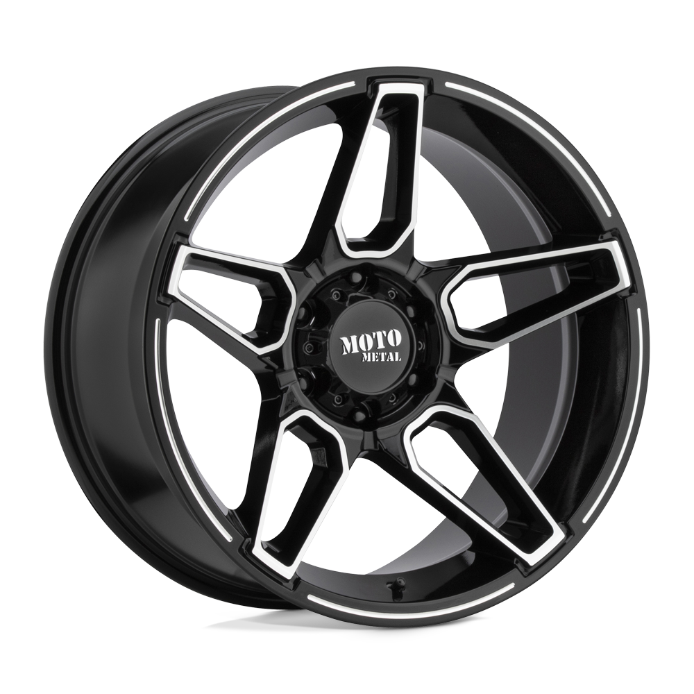 Moto Metal MO994 FANG Gloss Black Machined 20x12 -44 8x180mm 124.2mm - WheelWiz