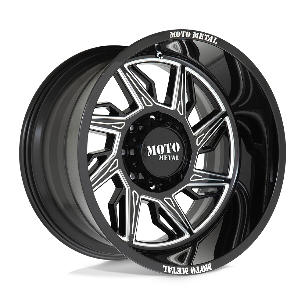 Moto Metal MO997 HURRICANE Gloss Black Milled - Right Directional 22x12 -44 6x139.7mm 106.1mm - WheelWiz