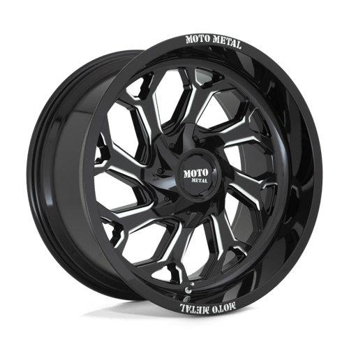 Moto Metal MO999 Gloss Black Milled 20x10 -18 8x170mm 125.1mm - Wheelwiz