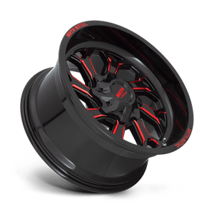 Moto Metal MO999 Gloss Black Milled W/ Red Tint 20x10 -18 8x165.1mm 125.1mm - Wheelwiz