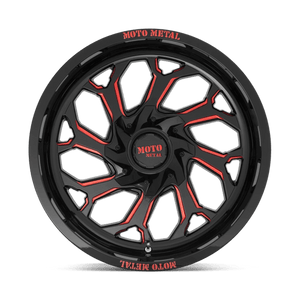 Moto Metal MO999 Gloss Black Milled With Red Tint 22x12 -44 5x127|5x139.7mm 78.1mm - WheelWiz