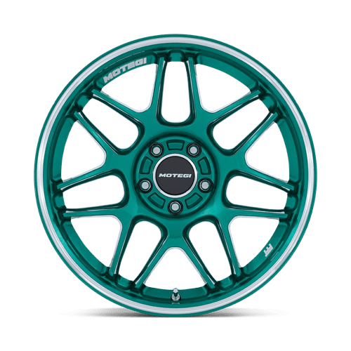 Motegi MR158 TSUBAKI Hokkaido Green W/ Machined Lip 18x10.5 +35 5x112mm 66.6mm - Wheelwiz