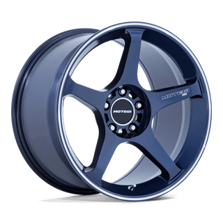 Motegi MR159 BATTLE V Obsidian Blue Mach Lip Stripe 18x8.5 +22 5x114.3mm 72.6mm