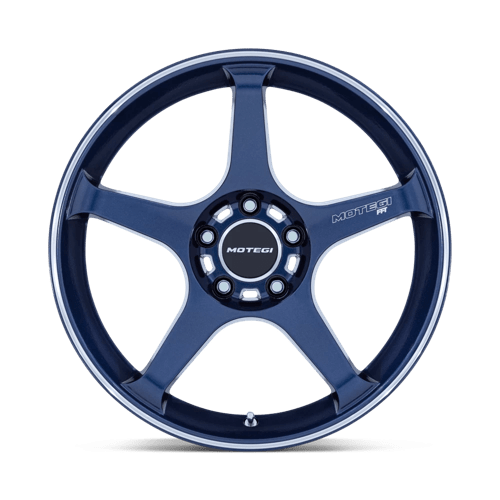 Motegi MR159 BATTLE V Obsidian Blue Mach Lip Stripe 18x9.5 0 5x120mm 74.1mm