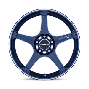 Motegi MR159 BATTLE V Obsidian Blue Mach Lip Stripe 18x9.5 +25 5x114.3mm 72.6mm - Wheelwiz