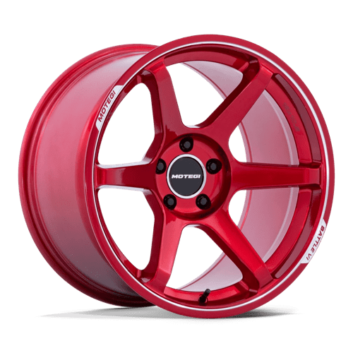 Motegi MR160 BATTLE VI Cherry Red Metallic W/ Mch Lip 18x8.5 +22 5x114.3mm 72.6mm - Wheelwiz