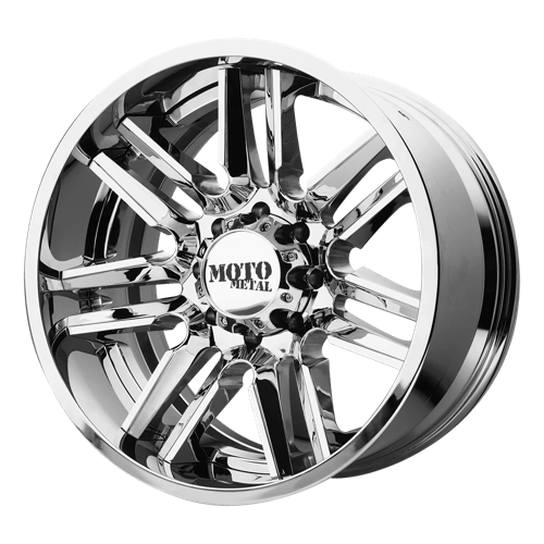Moto Metal MO202 Chrome W/ Gloss Black Mill Lip 20x10 -18 5x127mm 72.6mm - Wheelwiz