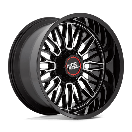 Moto Metal MO809 STINGER Gloss Black Machined 22x12 -44 8x180mm 124.2mm - Wheelwiz