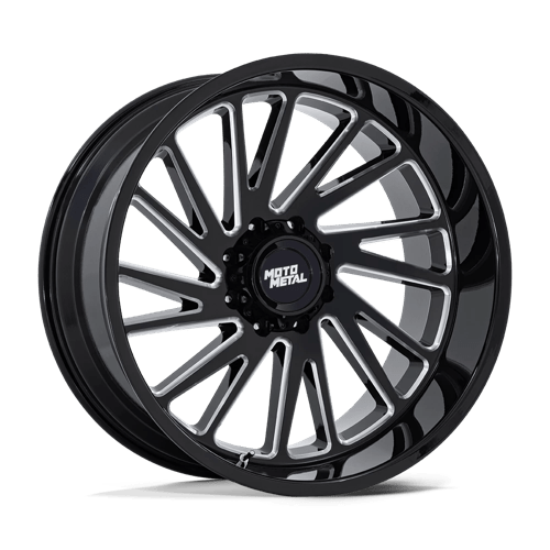 Moto Metal MO811 COMBAT Gloss Black Milled 22x12 -44 8x180mm 124.2mm - Wheelwiz