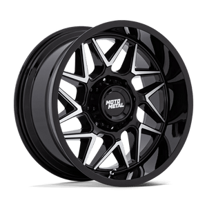 Moto Metal MO812 TURBINE Gloss Black W/ Machined Face 20x9 +1 5x127mm 71.5mm