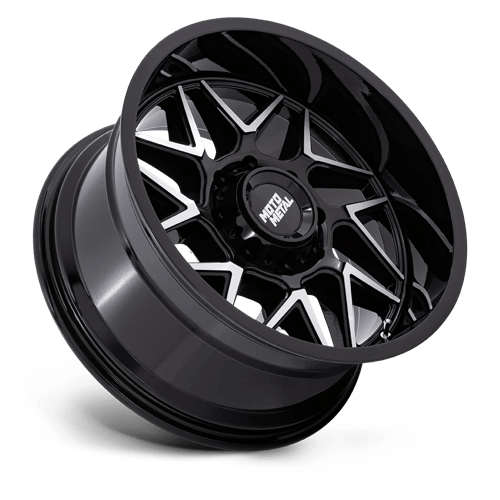 Moto Metal MO812 TURBINE Gloss Black W/ Machined Face 20x10 -18 5x139.7mm 78.1mm - Wheelwiz