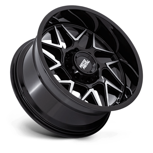 Moto Metal MO812 TURBINE Gloss Black W/ Machined Face 20x9 +20 8x165.1mm 125.1mm - Wheelwiz