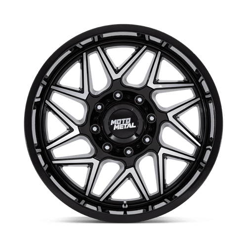 Moto Metal MO812 TURBINE Gloss Black W/ Machined Face 20x9 +20 5x127mm 71.5mm - Wheelwiz