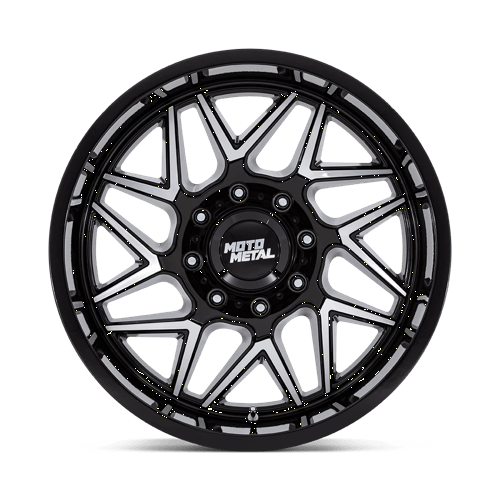 Moto Metal MO812 TURBINE Gloss Black W/ Machined Face 20x9 +1 8x180mm 124.2mm