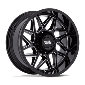 Moto Metal MO812 TURBINE Gloss Black Milled 20x10 -18 8x180mm 124.2mm - Wheelwiz