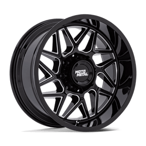 Moto Metal MO812 TURBINE Gloss Black Milled 20x10 -18 8x165.1mm 125.1mm - Wheelwiz