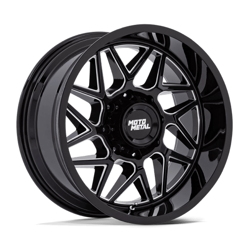 Moto Metal MO812 TURBINE Gloss Black Milled 20x9 +1 8x180mm 124.2mm - Wheelwiz