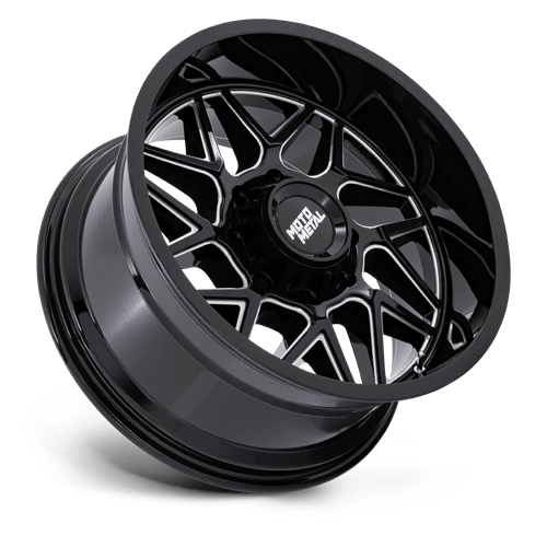 Moto Metal MO812 TURBINE Gloss Black Milled 20x10 -18 8x165.1mm 125.1mm - Wheelwiz