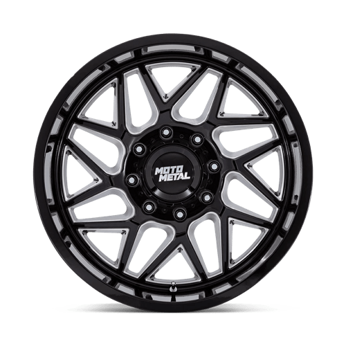 Moto Metal MO812 TURBINE Gloss Black Milled 20x9 +1 8x180mm 124.2mm - Wheelwiz