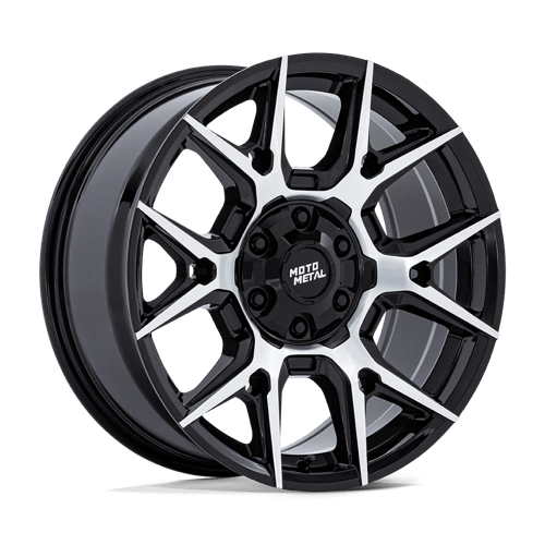 Moto Metal MO813 MASON Gloss Black W/ Machined Face 22x9 +24 6x135|6x139.7mm 95.1mm - Wheelwiz