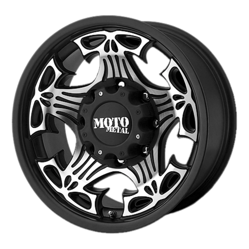 Moto Metal MO909 SKULL Gloss Black With Machined Face 18x9 +18 8x165.1mm 125.1mm - WheelWiz