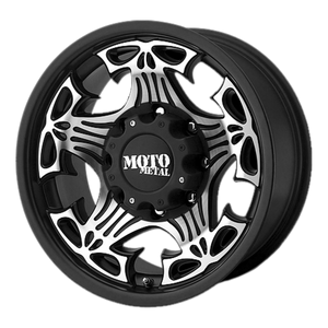 Moto Metal MO909 SKULL Gloss Black With Machined Face 17x9 -12 6x139.7mm 106.1mm - WheelWiz