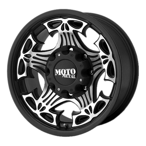 Moto Metal MO909 SKULL Gloss Black W/ Machined Face 17x9 -12 8x165.1mm 125.1mm - Wheelwiz