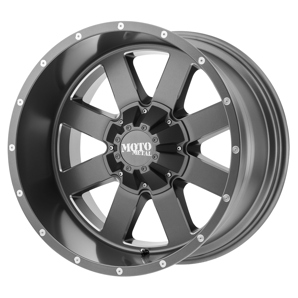 Moto Metal MO962 Satin Gray Milled 20x9 0 5x139.7|5x150mm 110.1mm - WheelWiz