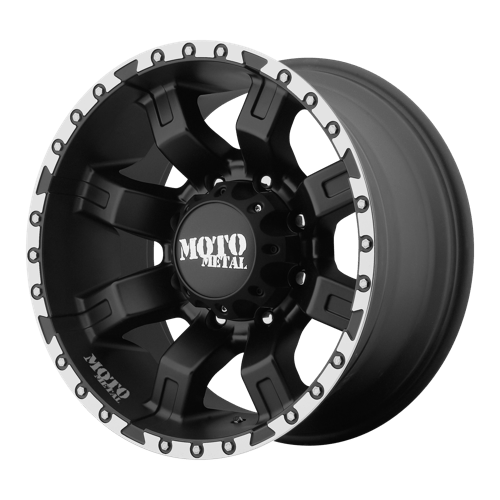 Moto Metal MO968 Satin Black W Machined Flange 20x12 -44 8x180mm 124.2mm - Wheelwiz