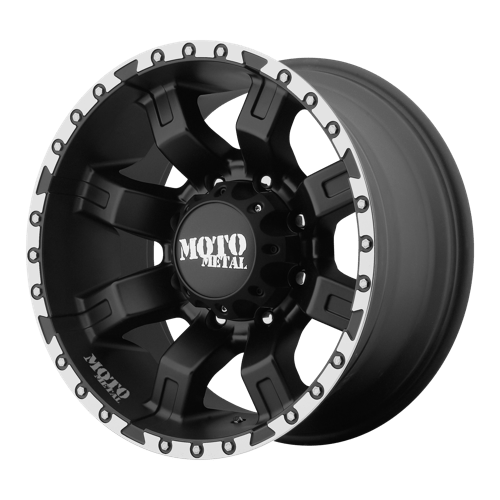 Moto Metal MO968 Satin Black With Machined Flange 20x12 -44 8x165.1mm 125.1mm - WheelWiz