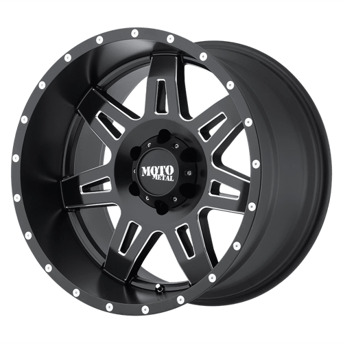 Moto Metal MO975 Satin Black Milled 17x9 -12 6x139.7mm 106.1mm - WheelWiz