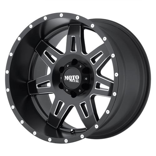 Moto Metal MO975 Satin Black Milled 17x9 +18 6x139.7mm 106.1mm - Wheelwiz