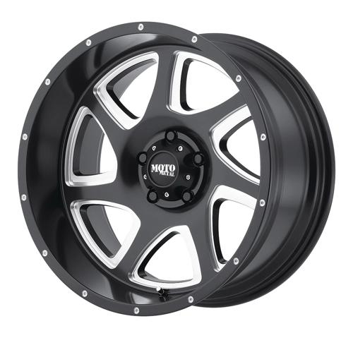 Moto Metal MO976 Satin Black Milled 22x10 -24 8x180mm 124.2mm - WheelWiz