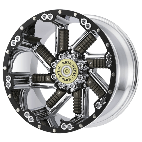 Moto Metal MO979 BUCKSHOT Chrome With Gun Metal Inserts 22x12 -44 8x165.1mm 125.1mm - WheelWiz
