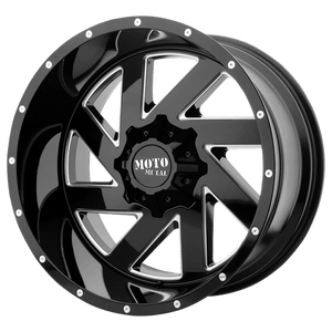 Moto Metal MO988 MELEE Gloss Black Milled 20x9 00 8x180mm 124.2mm - WheelWiz