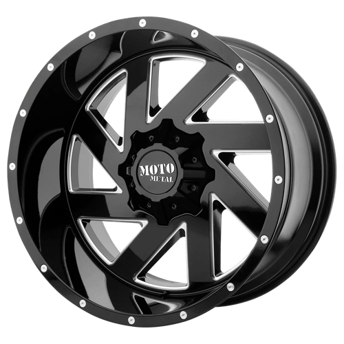 Moto Metal MO988 MELEE Gloss Black Milled 20x12 -44 8x170mm 125.1mm - WheelWiz