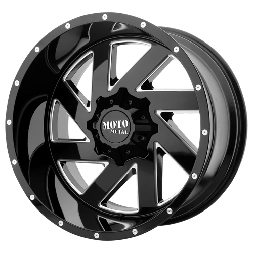 Moto Metal MO988 MELEE Gloss Black Milled 20x9 +18 5x139.7|5x150mm 110.1mm - WheelWiz